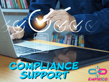 empirico provider compliance support computer with a tick NDIS provider receiving compliance support to meet reporting and regulatory requirements